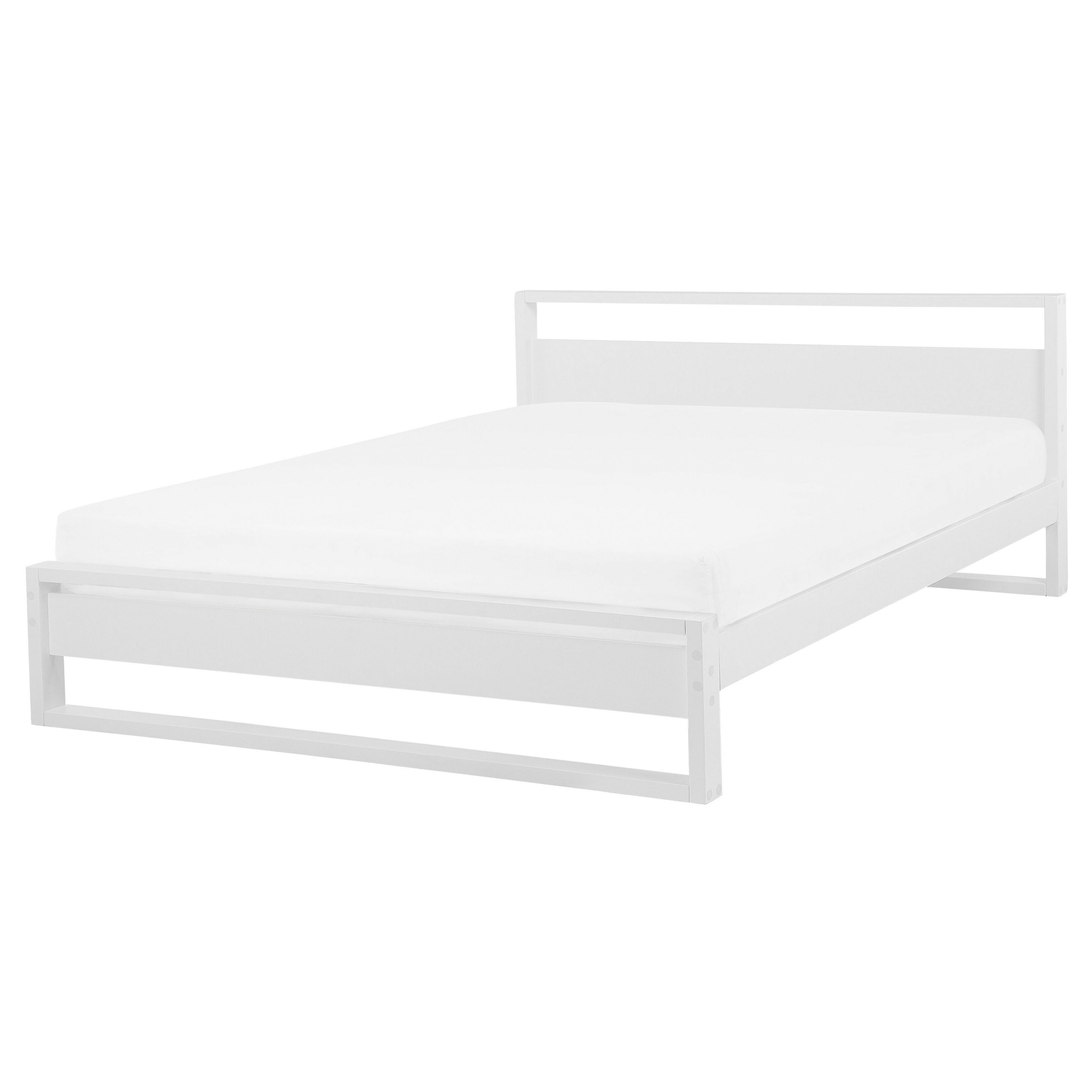 Beliani Bílá dřevěná postel GIULIA 160 x 200 cm