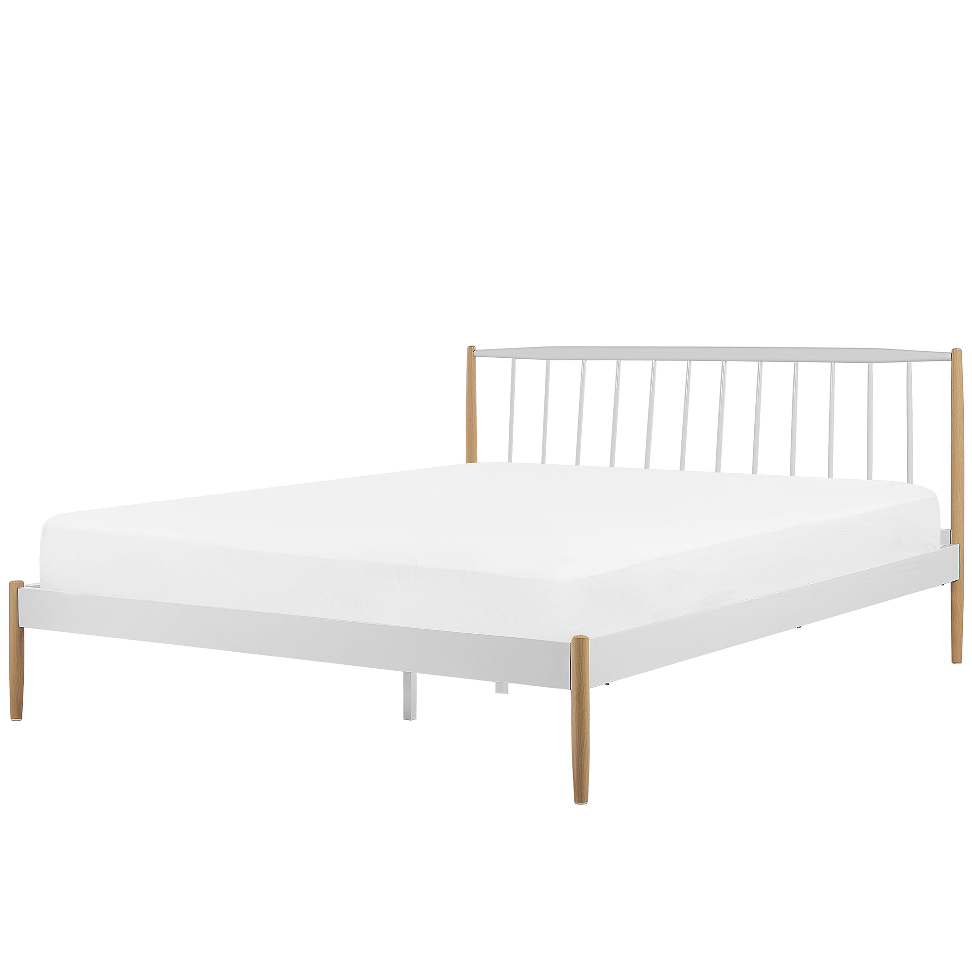 Beliani Kovová postel 180 x 200 cm bílá MAURS