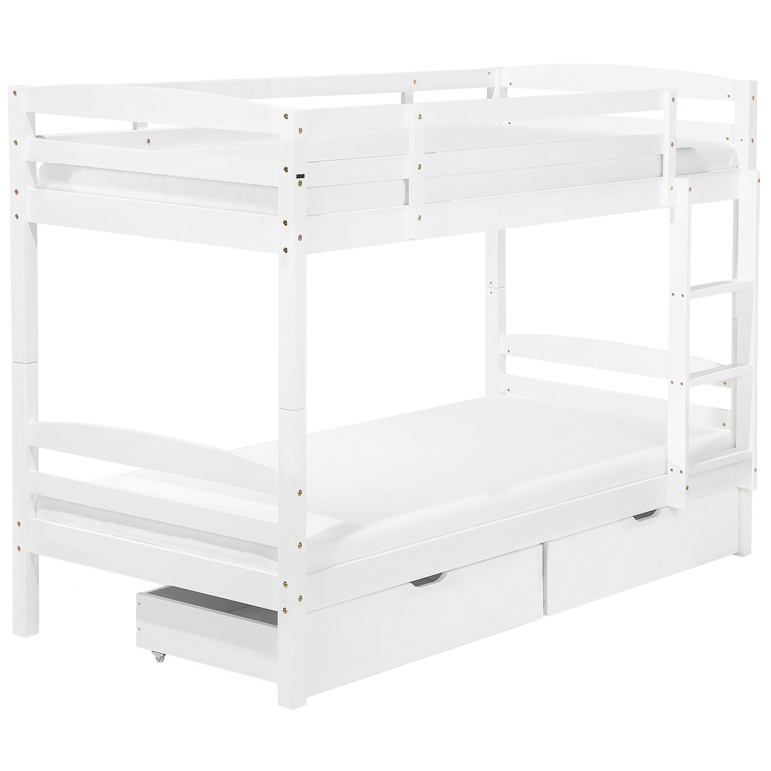 Beliani Bílá patrová postel s úložným prostorem 90 x 200 cm REGAT