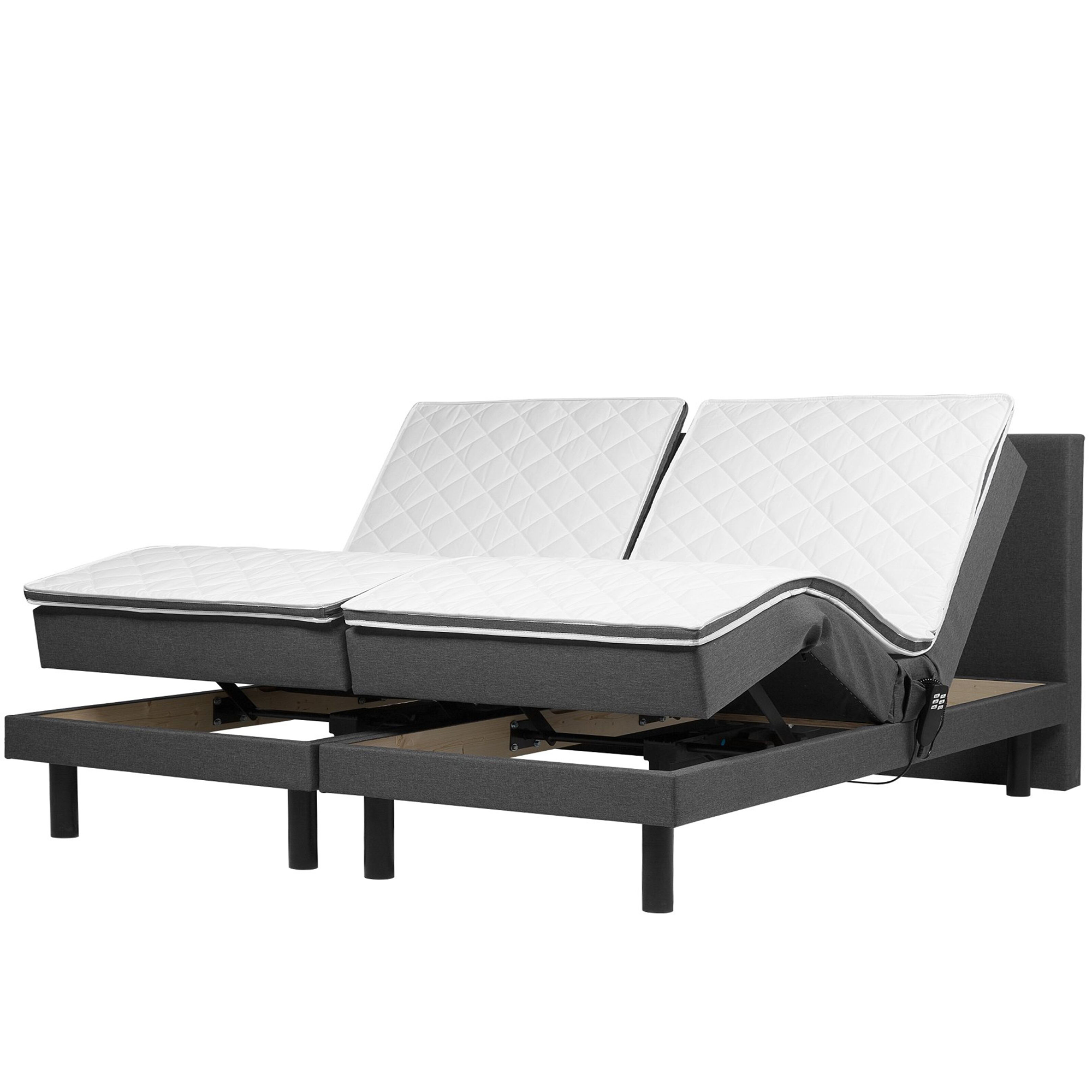 Beliani Čalouněná postel šedá elektricky polohovací 180x200 cm EARL