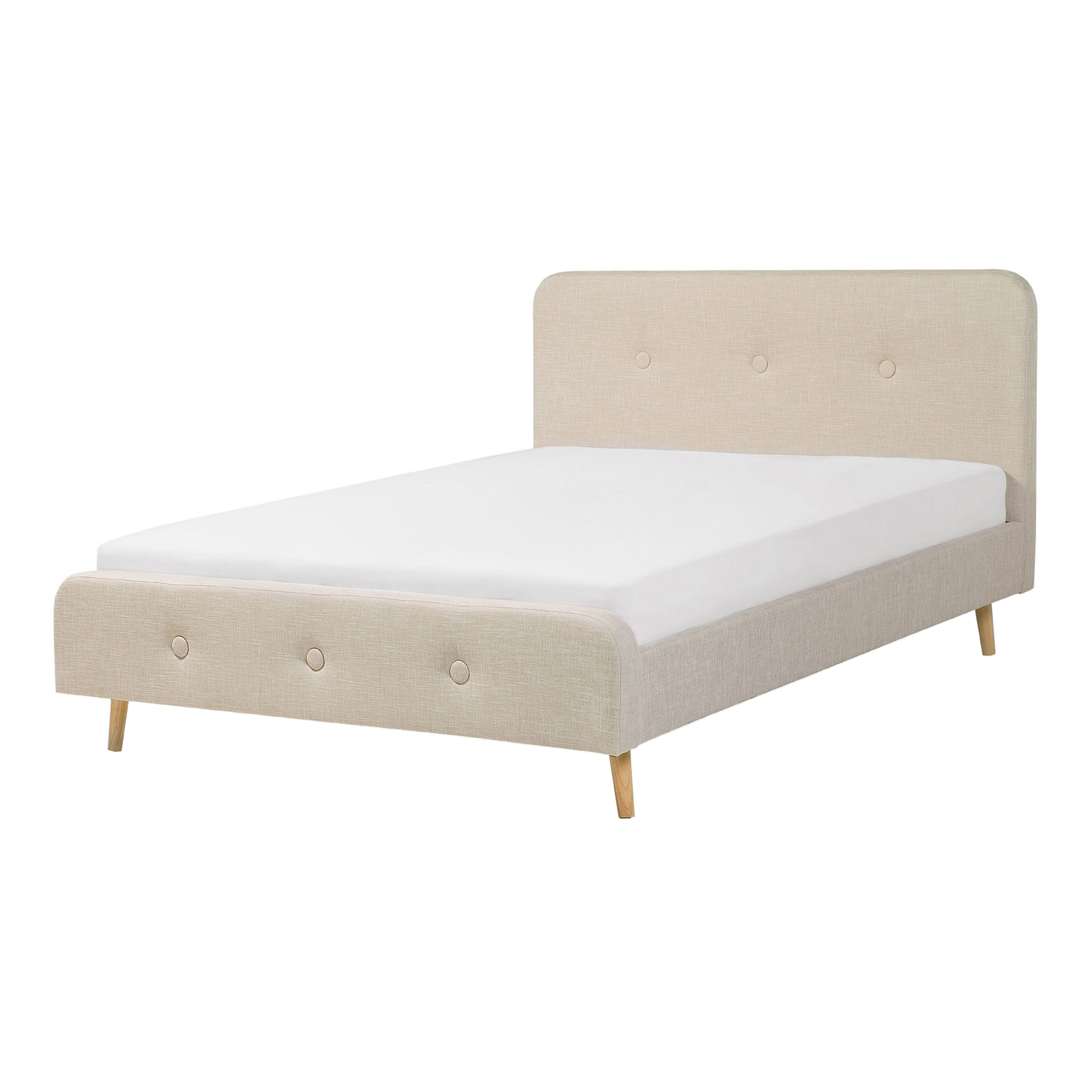 Beliani Béžová čalouněná postel 140x200 cm RENNES