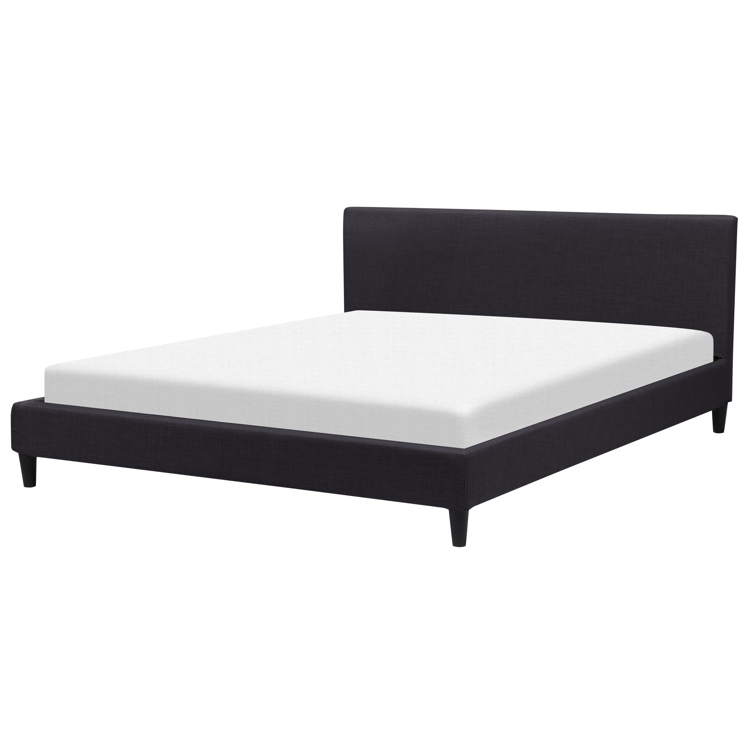 Beliani Čalouněná postel v černé barvě 180 x 200 cm FITOU