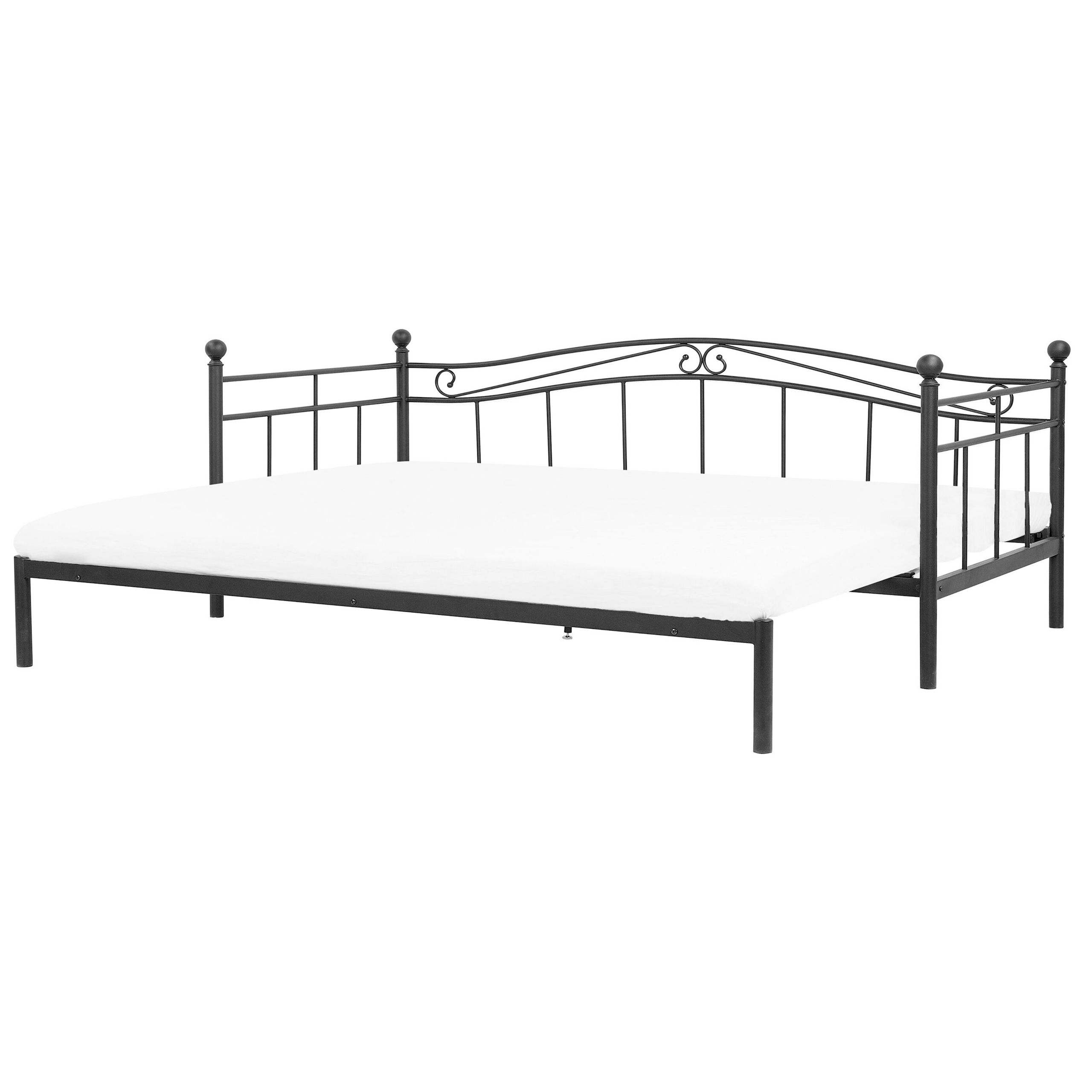 Beliani Černá kovová postel s rámem 90 x 200 cm TULLE