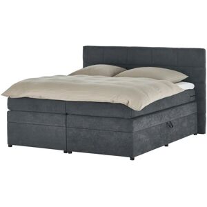 Höffner Boxspringbett mit Bettkasten Suffolk ¦ grau ¦ Maße (cm): B: 204 H: 12