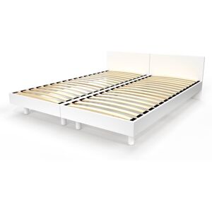 ABC MEUBLES Zwei Einzelbetten Massivholz mit Kopfteil Twin - 80x190 - Weiß