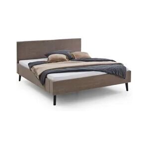 Polsterbett mit Lattenrahmen 180 x 200 Bettgestell Bett Doppelbett mit Kopfteil Taupe Made in Germany