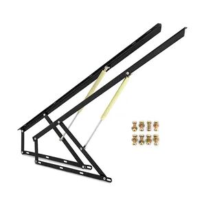 VEVOR Bett Lift Springaufbeschlag Bett aus Stahl, Bettbeschlag 120 cm Lang, Schwarz Hydraulische Bett Lift up Scharnier 60 kg Ladekapazität für Schlafsofas oder Betten mit einer Größe von 1,5 x 1,8 m