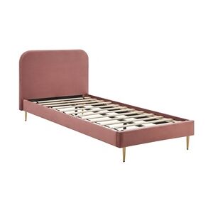 SalesFever Polsterbett   Samt   B 101,5 x T 214,5 x H 91 cm   Rose