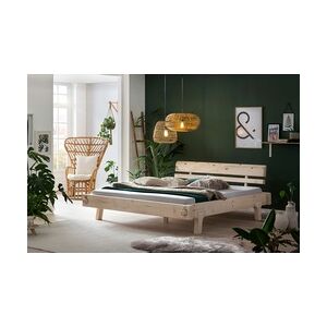 SalesFever Balkenbett 140 x 200 cm   Fichtenholz   Massivholz   B 164 x T 224 x H 78 cm   natur