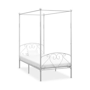 vidaXL Himmelbett-Gestell Weiß Metall 120 x 200 cm