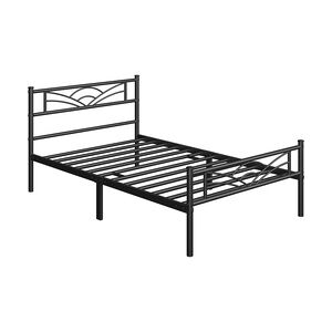 Yaheetech Bettrahmen Metallbett Gästebett Bettgestell aus Metall, Modern Jugendbett mit Lattenrost, für Schlafzimmer Gästezimmer 90 x 200 cm/Schwarz