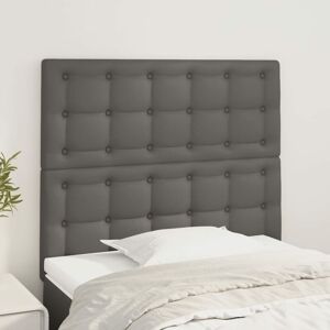 2er Set Kopfteil für Bett - Bett-Kopfteil Grau 100x5x78/88 cm Kunstleder BV467265 Bonnevie