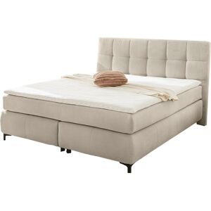 Die Möbelfundgrube Boxspringbett 180 x 200 cm beige Feincord - BEATRICE