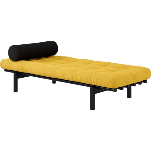 Karup Design Daybed KARUP DESIGN „Next“ Daybetten Gr. Gestell: Schwarz, Liegefläche B/L: 75 cm x 200 cm Betthöhe: 37 cm, kein Härtegrad, Futonmatratze, gelb (schatz, klarlackiert kieferholz) Karup Design aus massiven Kiefernholz, inkl. Futonmatratze und K