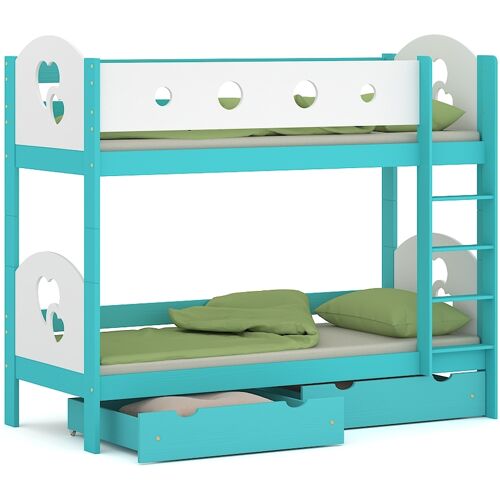 WNM Group Dream Etagenbett für Kinder – Minze – Size: 190×80