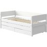 FLEXA Bett mit Ausziehbett und 2 Schubkästen  Flexa White ¦ weiß ¦ Ma