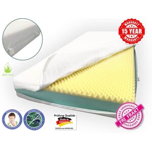 Dibapur ® Memory Relax: ortopædisk memory madras med aftagelig betræk + koldt skum (høj densitet), 17 cm høj, betræk i aloe vera, let at rengøre, form