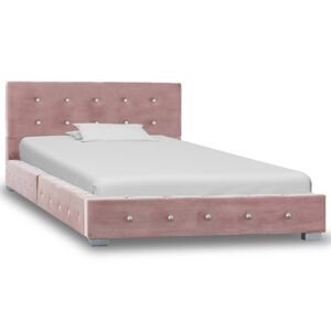 vidaXL sengestel 90 x 200 cm pink fløjl