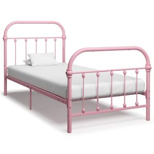 vidaXL sengestel 90x200 cm metal pink