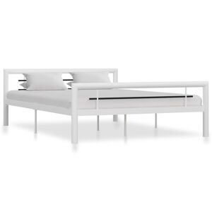 vidaXL sengestel 160x200 cm metal hvid og sort