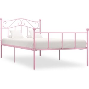 vidaXL sengestel 90x200 cm metal pink