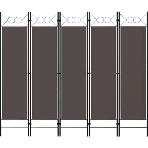 vidaXL 5-panels rumdeler 200x180 cm antracitgrå