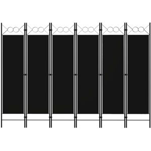 vidaXL 6-panels rumdeler 240x180 cm sort