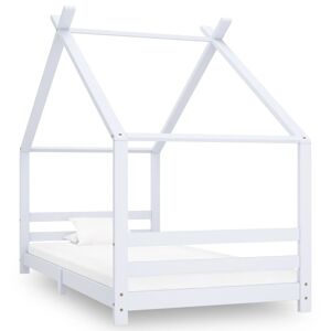 vidaXL sengestel til børneseng 90x200 cm massivt fyrretræ hvid