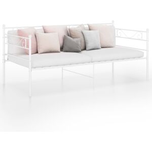 vidaXL sengestel til sovesofa 90x200 cm metal hvid