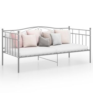 vidaXL sengestel til sovesofa 90x200 cm metal grå
