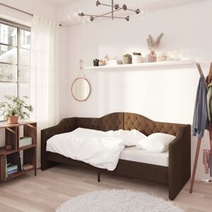 vidaXL daybed med USB 90x200 cm stof mørkebrun