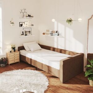 vidaXL daybed med USB 90x200 cm stof brun