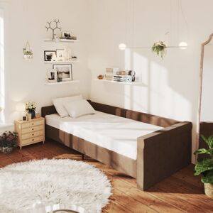 vidaXL daybed med USB 90x200 cm stof mørkebrun