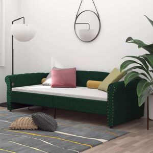 vidaXL daybed med USB 90x200 cm stof mørkegrøn