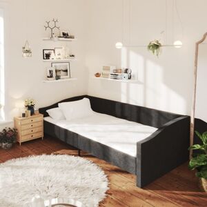 vidaXL daybed med USB-stik 90x200 cm stof sort