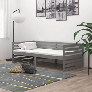 vidaXL daybed 90x200 cm massivt fyrretræ grå