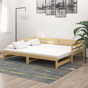 vidaXL daybed med udtræk 2x(90x200 cm) massivt fyrretræ