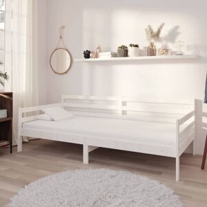 vidaXL daybed med madras 90x200 cm massivt fyrretræ hvid