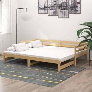 vidaXL daybed med udtræk 2x(90x200) cm massivt fyrretræ