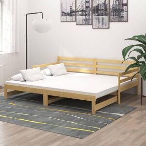 vidaXL daybed med udtræk 2x(90x200) cm massivt fyrretræ