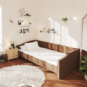 vidaXL daybed med madras og USB 90x200 cm stof brun