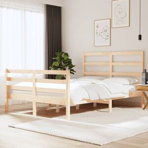 vidaXL sengeramme 120x190 cm Small Double massivt fyrretræ