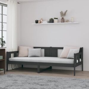 vidaXL daybed 90x200 cm massivt fyrretræ grå