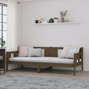 vidaXL daybed 90x200 cm massivt fyrretræ gyldenbrun