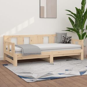 vidaXL daybed med udtræk 2x(90x190) cm massivt fyrretræ