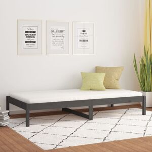 vidaXL daybed 90x200 cm massivt fyrretræ grå