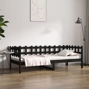 vidaXL daybed 80x200 cm massivt fyrretræ sort