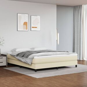 vidaXL springmadras med pocketfjedre 180x200x20 cm kunstlæder creme