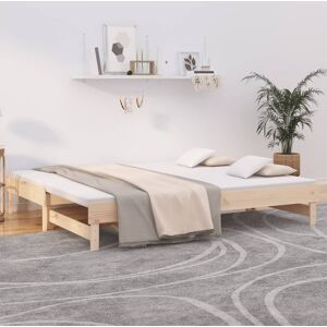 vidaXL daybed med udtræk 2x(100x200) cm massivt fyrretræ