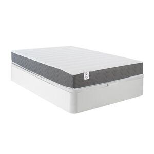 Cama 160 x 200 cm - somier arcón blanco + colchón de espuma HD - HEAVEN de DREAMEA